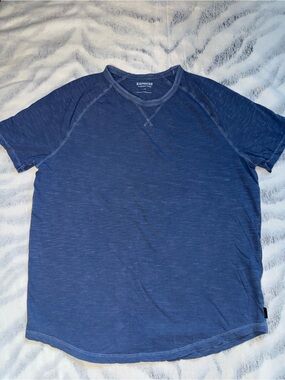 Express Men's Navy Blue Short-Sleeve Crew Tee